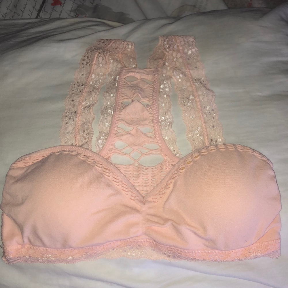 Pink lace bralette